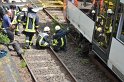 Unfall zwischen zwei KVB Bahnen Koeln Hoehenhaus Im Weidenbruch P290